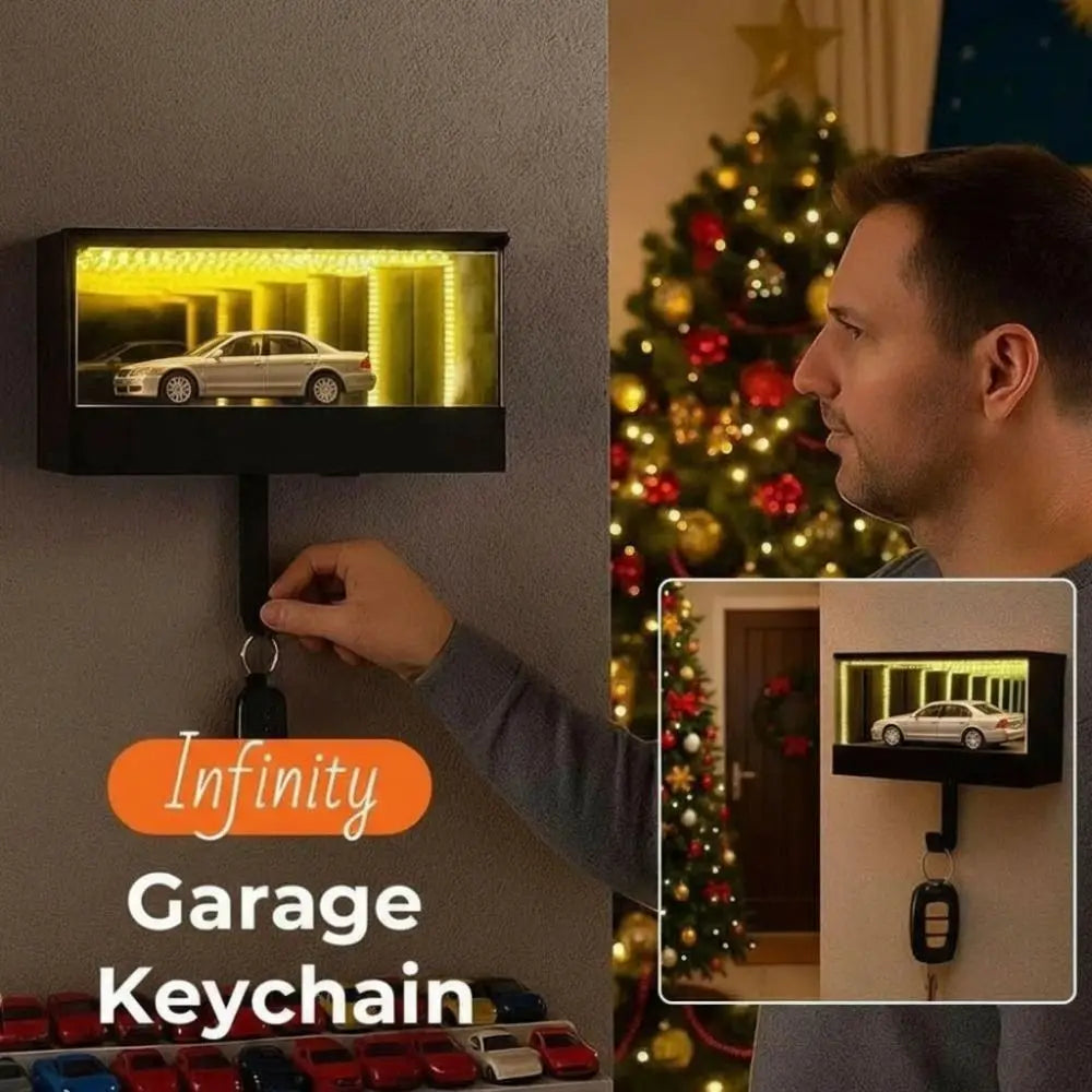 Creative Garage Key Holder Multifunctional with LED Light Wall Mount Key Storage Rack Space-saving Mirrior Fun Key Organizer